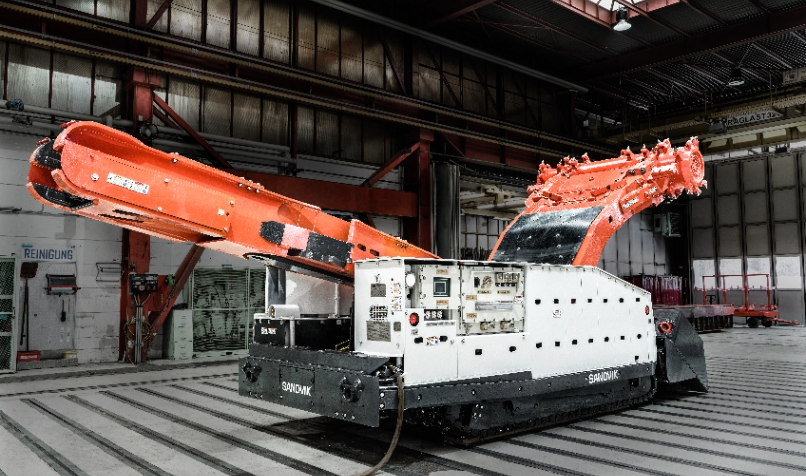Sandvik MC250 continuous miner in operation, heavy-duty underground mining machine designed for cutting and loading coal or minerals in room-and-pillar mining
