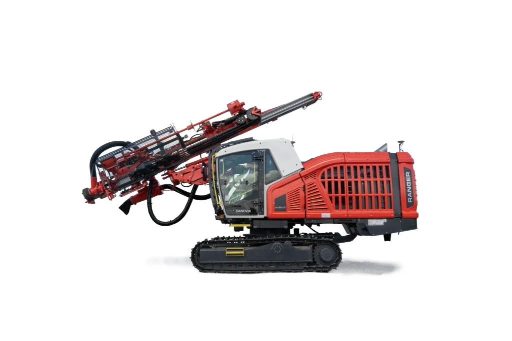 Promotional image showing a Sandvik underground mining vehicle lineup presented in a clean, modern layout. The yellow heavy-duty machines include loaders and drill rigs designed for underground mining, emphasizing different equipment categories used for excavation, hauling, and rock reinforcement in mining operations.